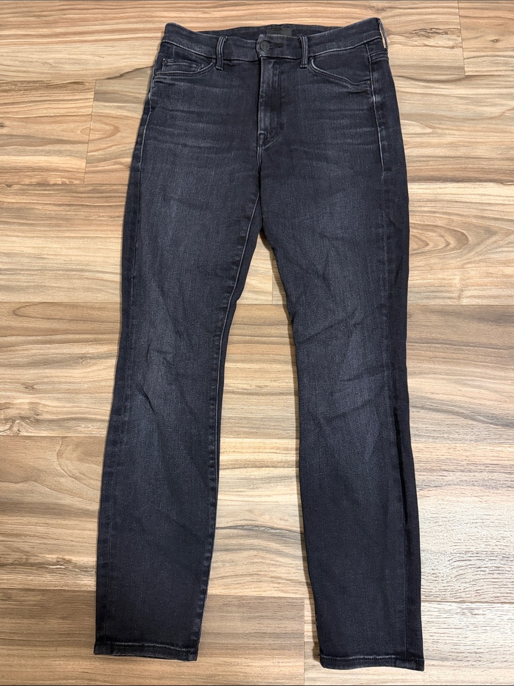 MOTHER High Waisted Looker Ankle Encounters At Night Black Womens 28 Skinny